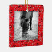レッドバンダナ馬の写真名年恒例の休日 セラミックオーナメント (右)