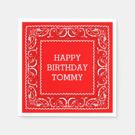 レッドバンダナ | カクテルナプキン スタンダードカクテルナプキン (正面)