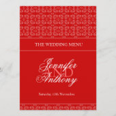 レッドバンド結婚のディナーメニュー メニュー (正面)