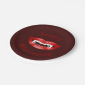 レッドバンパイアマウスカスタムハローウィンパーティ文字 ペーパープレート (アングル)