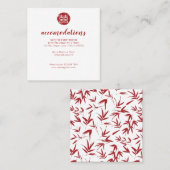 レッドバンブーダブルハピネスホ中国のテル スクエア名刺 (正面/裏面)