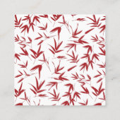 レッドバンブーダブルハピネスホ中国のテル スクエア名刺 (裏面)