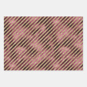 レッドバーガンディ金ゴールドグリッタースストライプターズ   ラッピングペーパーシート (正面)