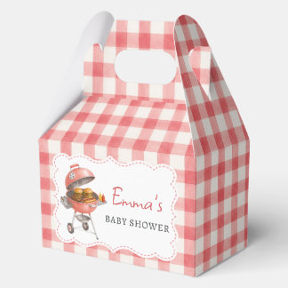 レッドバーガーBBQベビーシャワーパーティーのお返し箱 フェイバーボックス