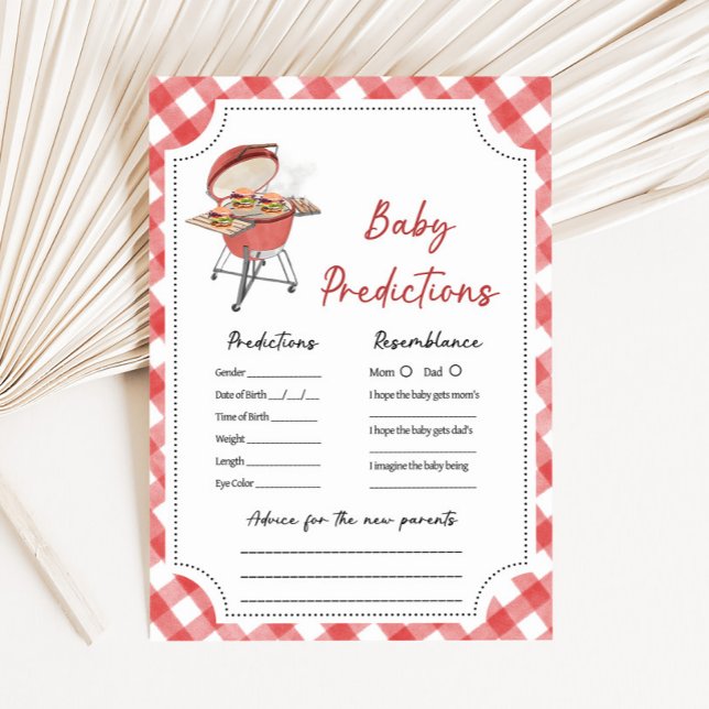 レッドバーガーBBQベビーシャワーベビー予測ゲーム (Burger BBQ Baby Shower Game)
