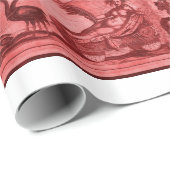 レッドバージョンアンティークワールドマップJ Blaeu 1664 ラッピングペーパー (ロールコーナー)