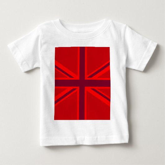 レッドバージョン英国ユニオンジャックデコール ベビーTシャツ (正面)