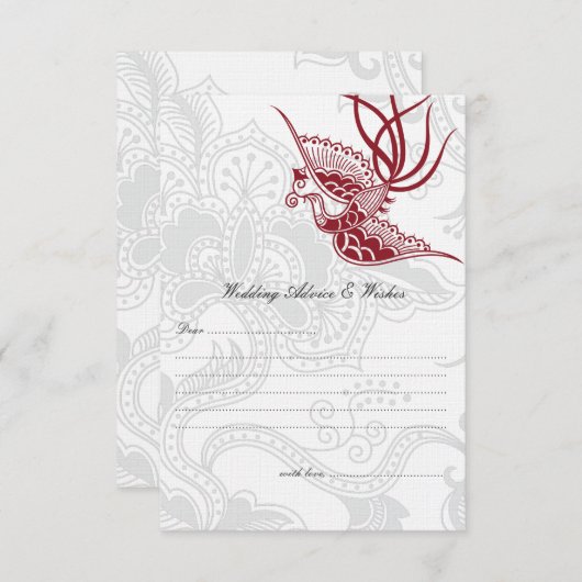 レッドバードとフローラ結婚のアドバイスカード アドバイスカード (正面/裏面)