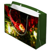 レッドバードオーナメントオンクリスマスツリー抱き枕 ラージペーパーバッグ (裏面アングル)