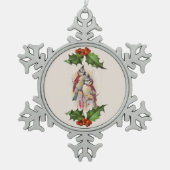 レッドバードスノーフレークペーターのクリスマスオーナメント スノーフレークピューターオーナメント (正面)