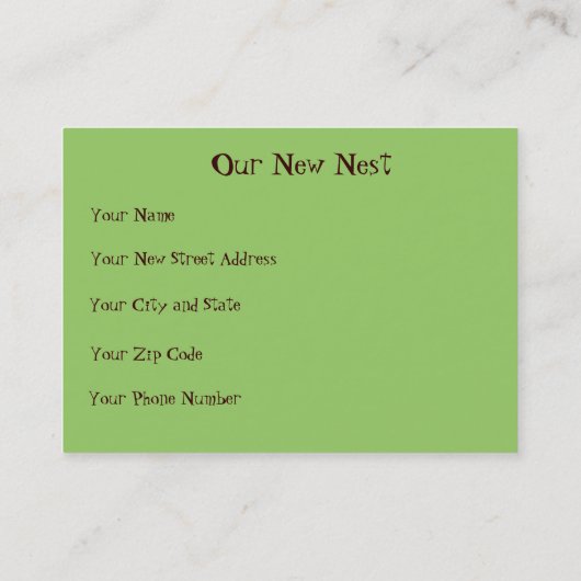 レッドバードハウスニューアドレスビジネスカード 名刺 (裏面)