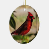 レッドバード男性(鳥)ショウジョウコウカンチョウ撮影 セラミックオーナメント (右)