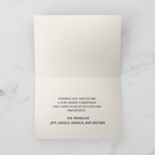 レッドバード（鳥）ショウジョウコウカンチョウ松の枝メリークリスマス シーズンカード (内部)