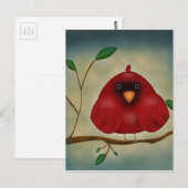 レッドバード（鳥）ショウジョウコウカンチョウ ポストカード (正面/裏面)