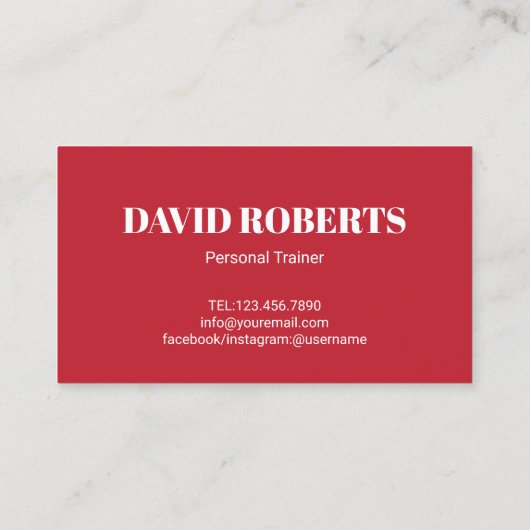 レッドバーベルパーソナルトレーナーブラックフィットネス 名刺 (裏面)