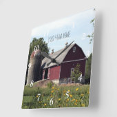 レッドバーンとサイロ スクエア壁時計 (傾斜)