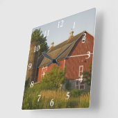 レッドバーンとサイロ スクエア壁時計 (傾斜)