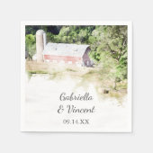 レッドバーンアンドサイロカントリーファームズ結婚ナプキン スタンダードカクテルナプキン (正面)