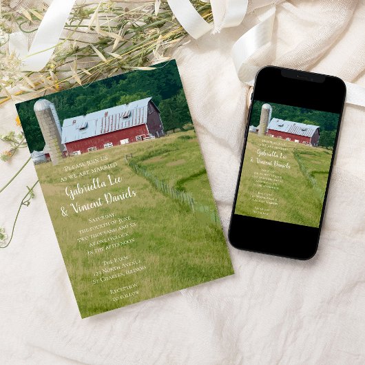 レッドバーンアンドサイロファーム結婚式招待状 招待状