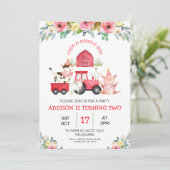 レッドバーンアンドトラクターフローラファーム誕生日 招待状 (スタンド正面)