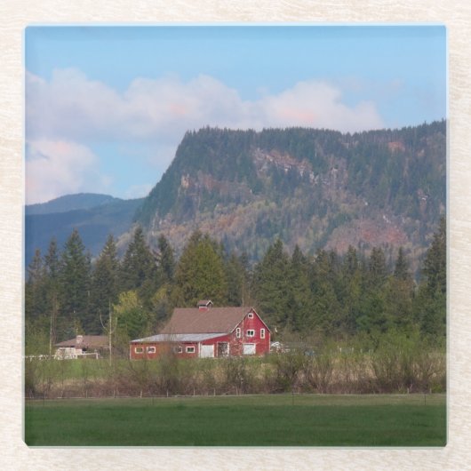 レッドバーンアンド山Enumclaw ガラスコースター (正面)