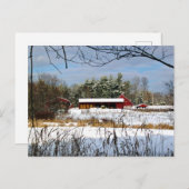 レッドバーンインウィンターニューハンプシャー写真 シーズンポストカード (正面/裏面)