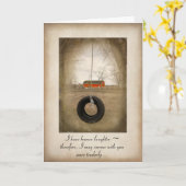 レッドバーンウィズタイヤスイング悔やみや弔慰 カード (黄色い花)