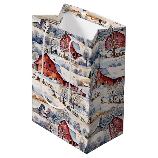 レッドバーンウィンターオンザファーム ミディアムペーパーバッグ (正面アングル)