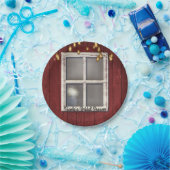 レッドバーンウィンドウ&ライトカントリー素朴ウェディング ペーパープレート (パーティー)