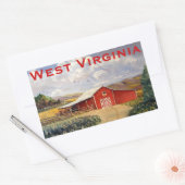 レッドバーンウェストバージニアファームファインアート絵画ズ 長方形シール (封筒)