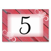 レッドバーンウッドとホワイトフラワーテーブル番号 テーブルナンバー (正面)