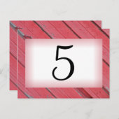 レッドバーンウッドカントリーウェディングテーブル番号 ポストカード (正面/裏面)