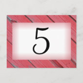 レッドバーンウッドカントリーウェディングテーブル番号 ポストカード (裏面)