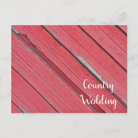 レッドバーンウッドカントリーウェディング日付を保存 案内ポストカード (正面)