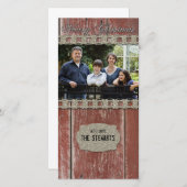 レッドバーンウッドシルバーカントリーフォトクリスマスカード シーズンカード (正面/裏面)