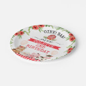 レッドバーンオインクバアファモーームアニマルズ誕生日 ペーパープレート (アングル)