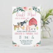 レッドバーンオインクモーファーム誕生日招待状 招待状 (スタンド正面)