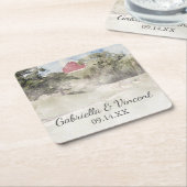 レッドバーンオンヒルサイドカントリーファームズ結婚ズ スクエアペーパーコースター (アングル)