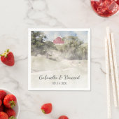 レッドバーンオンヒルサイドカントリーファームズ結婚ズ スタンダードカクテルナプキン (インサイチュ)