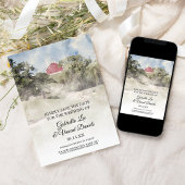 レッドバーンオンヒルファーム結婚の水の色の日付 招待状