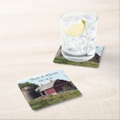 レッドバーンカントリーウェディング スクエアペーパーコースター (インサイチュ)