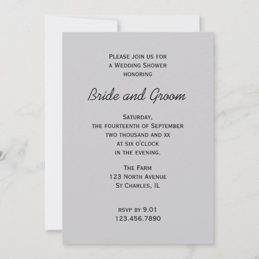 レッドバーンカントリーカップルウェディングシャワー招待状 招待状 (裏面)