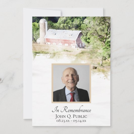 レッドバーンカントリーファームデス記念日 招待状 (正面)