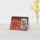 レッドバーンクリスマス カード (黄色い花)