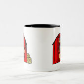 レッドバーンシーンホースファームストールウマ科の ツートーンマグカップ (中央)