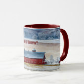 レッドバーンスノーカントリークリスマスおもしろいマグカップ マグカップ (正面右)