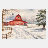 レッドバーンズウィンターオンザオールドファッションドファーム ラッピングペーパーシート (正面2)