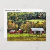 レッドバーンズ秋秋バージニアカントリーサイド ポストカード (正面/裏面)