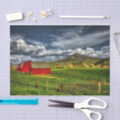 レッドバーンズ緑の草のフィールドSquaw山、WA 薄葉紙 (クラフト)