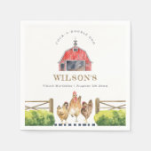 レッドバーンチキンファームウォーター子供の誕生日 スタンダードカクテルナプキン (正面)